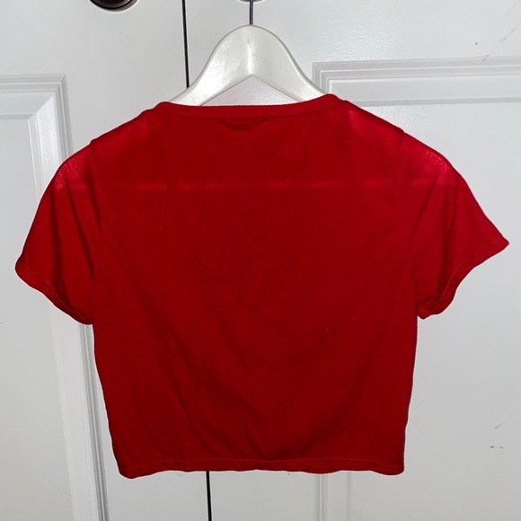 Red cropped t-shirt - Picture 3 of 3